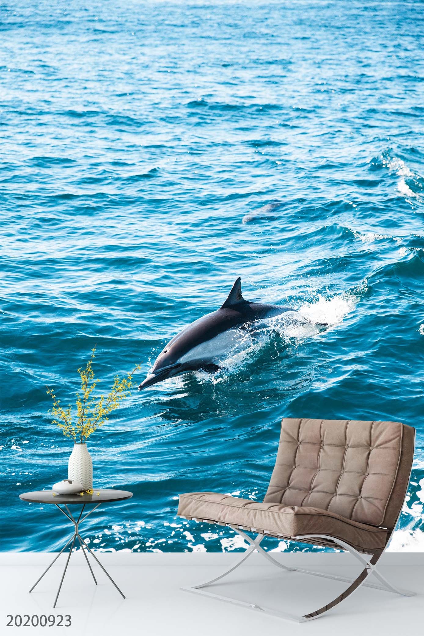 3D Sea Wave Dolphin Wall Mural Wallpaper Wj 3117