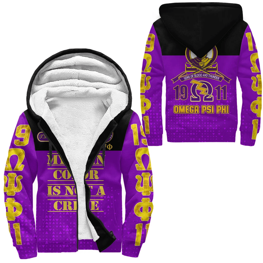 Wonderprint Hoodie Omega Psi Phi Sherpa Hoodies Lt10