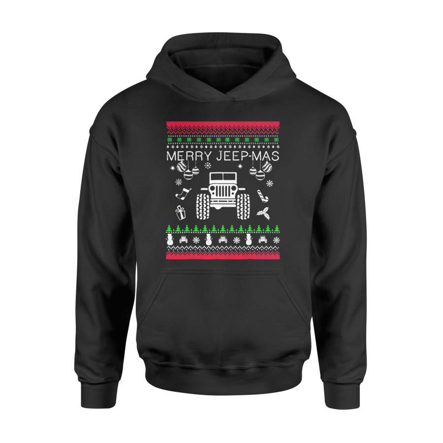 Merry Jeep-Mas Jeep Ugly Christmas Sweater T-Shirt – Standard Hoodie