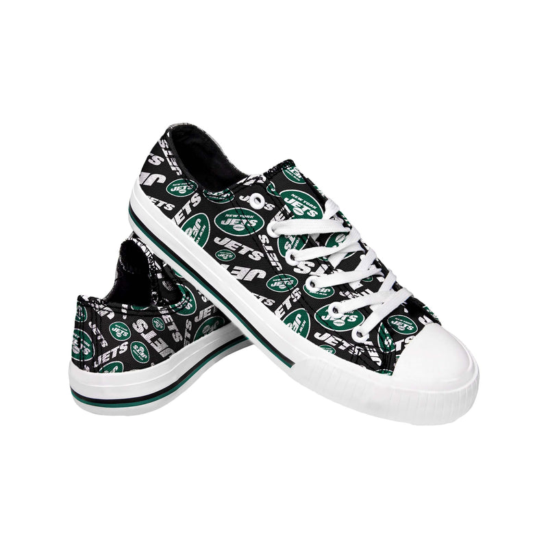 New York Jets NFL Womens Low Top Repeat Print Canvas Shoes