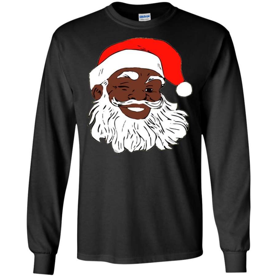 Winking Santa Merry Christmas Xmas Holidays LS/Hoodie/Sweatshirt