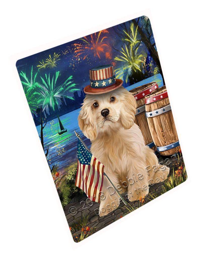 4Th Of July Independence Day Fireworks Cocker Spaniel Dog At The Lake Blanket Blnkt76314