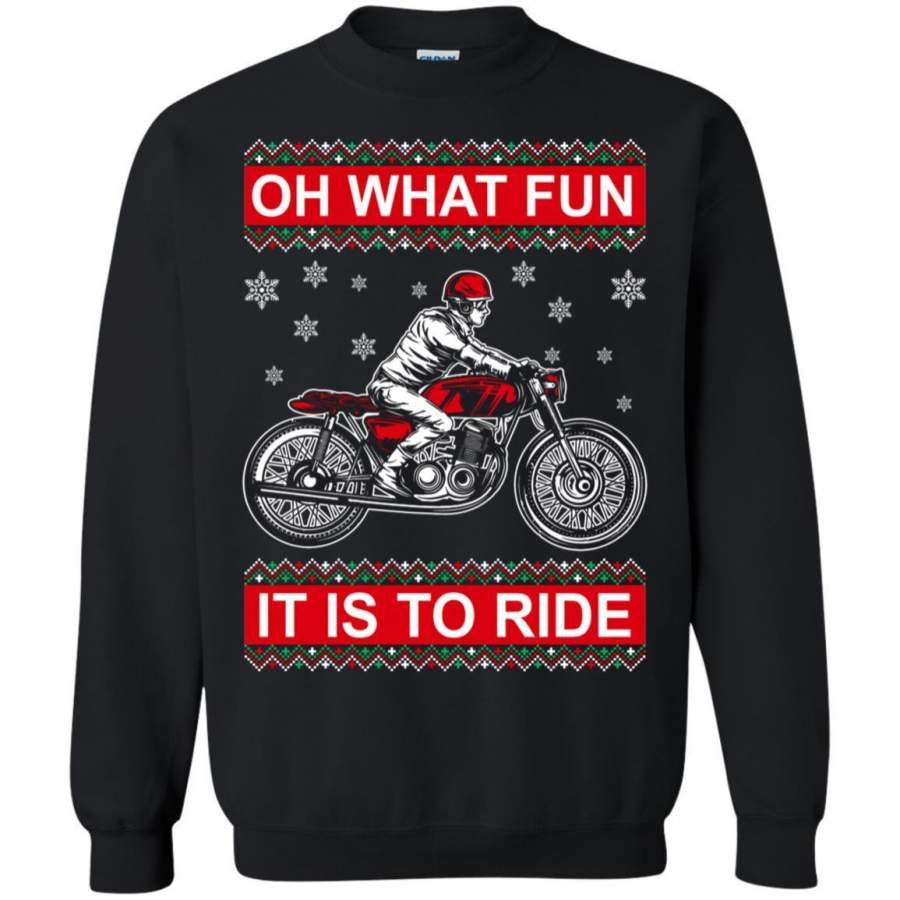 AGR Oh What Fun It Is To Ride Motorcyclist Ugly Christmas Sweashirt