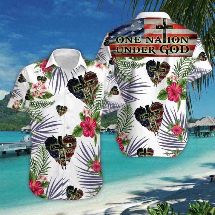 One Nation Under God Hawaii Shirt For Men Women Ha73604