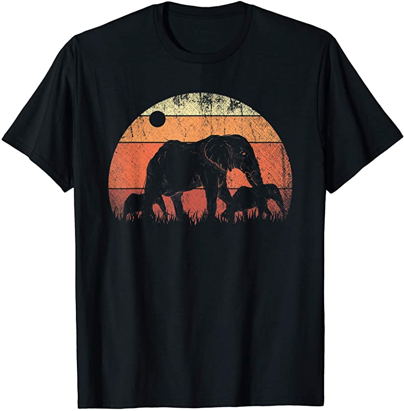 Retro Animal Family Zoo Keeper Africa Safari Elephant T-Shirt