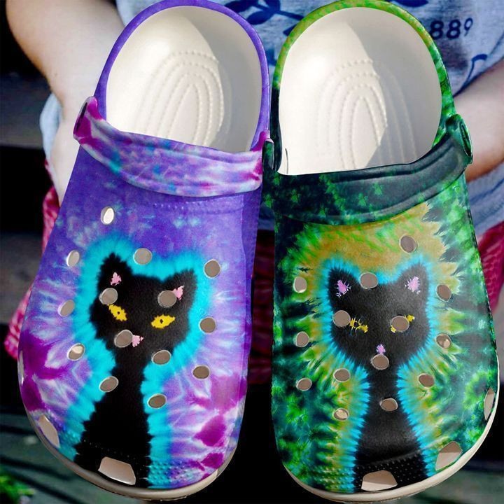 Cat Black And Colors Classic Clogs Shoes 2