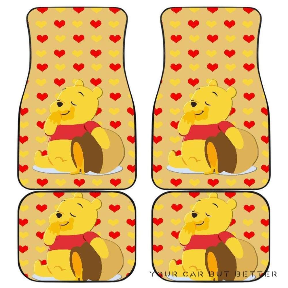 Pooh Eating Honey Car Floor Mats 155026 Personalized Car Seat Floor Mat Custom Print