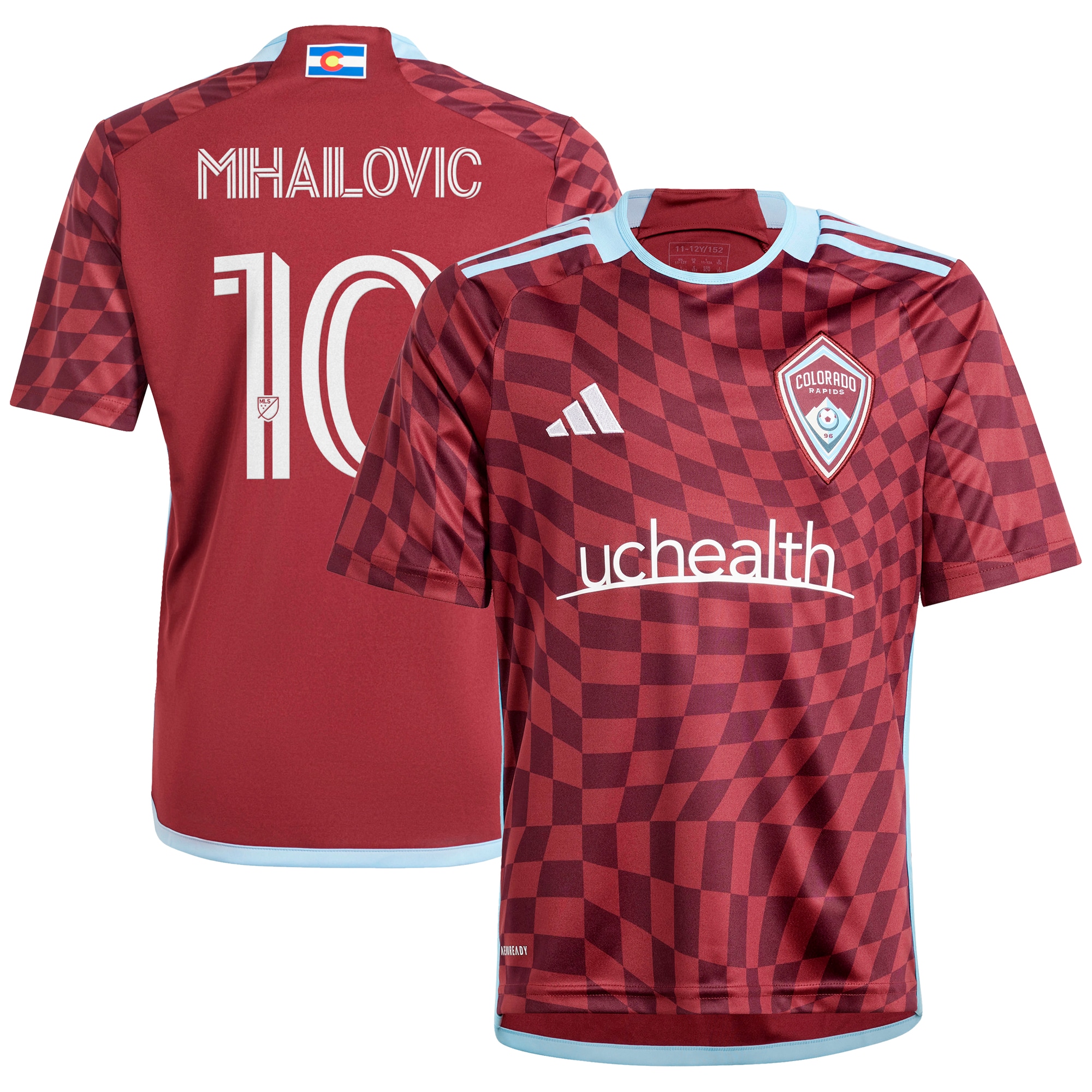 Djordje Mihailovic Colorado Rapids Youth 2024 One Flag Kit Replica Player Jersey – Burgundy