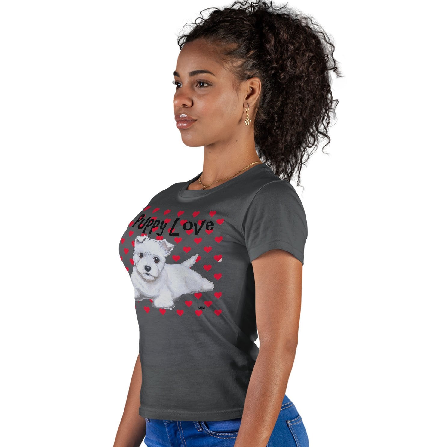 Westie Puppy Love – Women’S Fitted T-Shirt