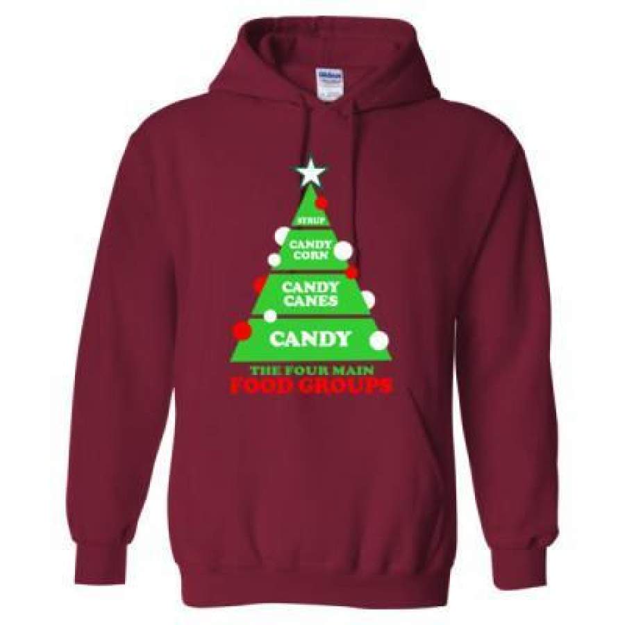 AGR Christmas Candy The Four Main Food Groups – Heavy Blend™ Hooded Sweatshirt