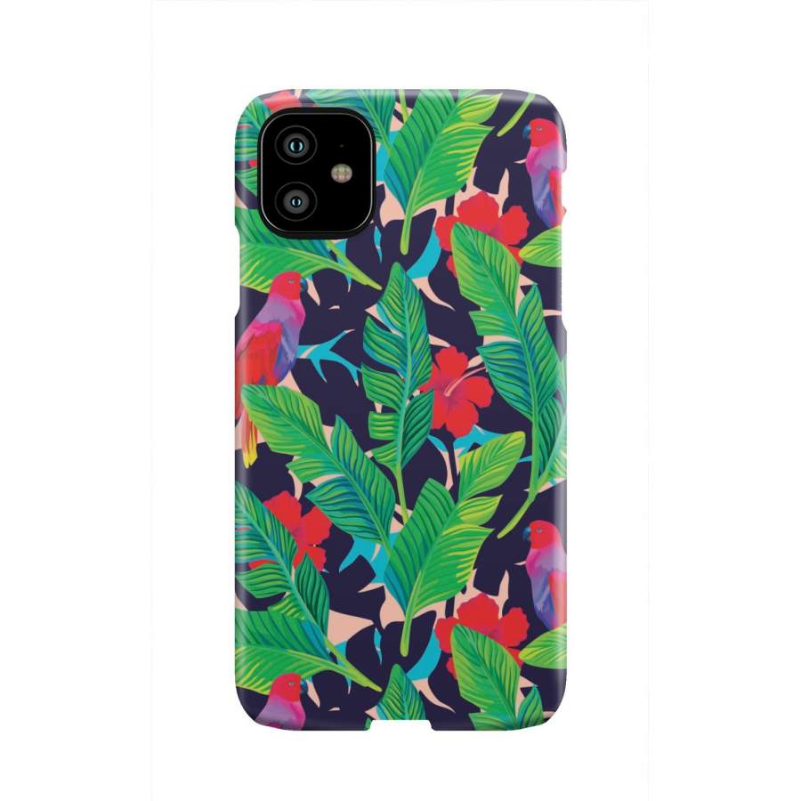 Parrot Banana Leaf Hawaii Pattern Print Phone Case