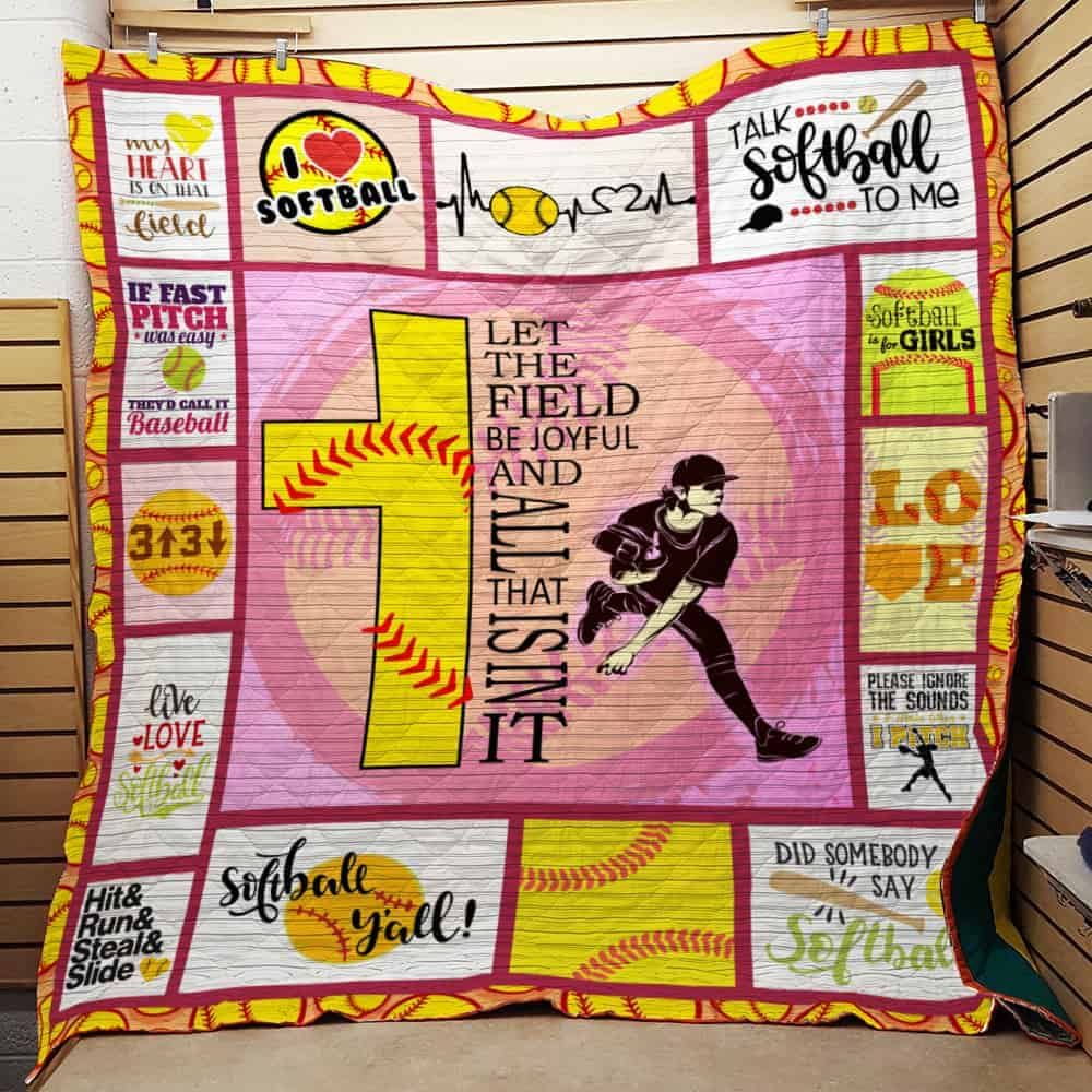 Softball 3D Quilt Blanket HGM1557