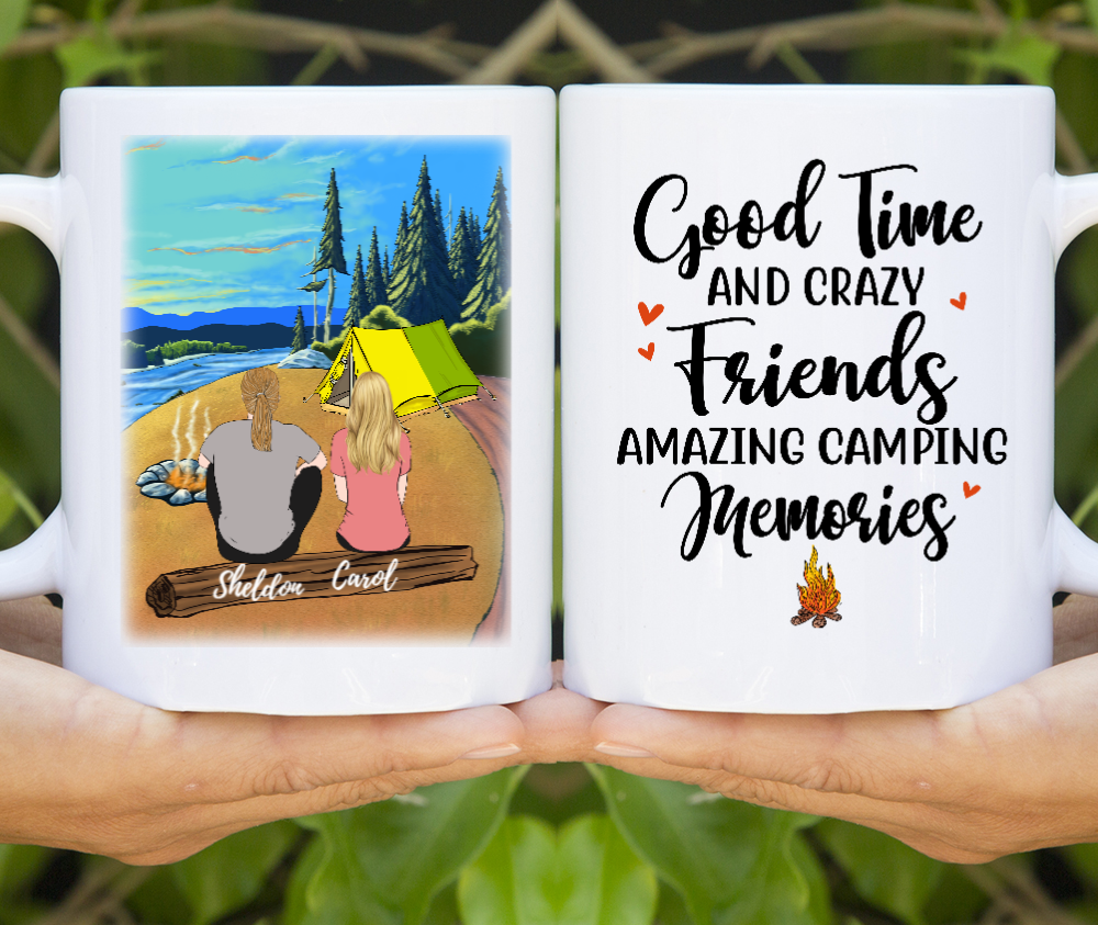 Personalized Mug, Camping Couple Without Dog