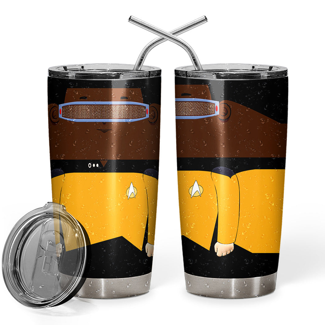 3D S.T Geordi La Forge Ugly Christmas Edition Custom Tumbler