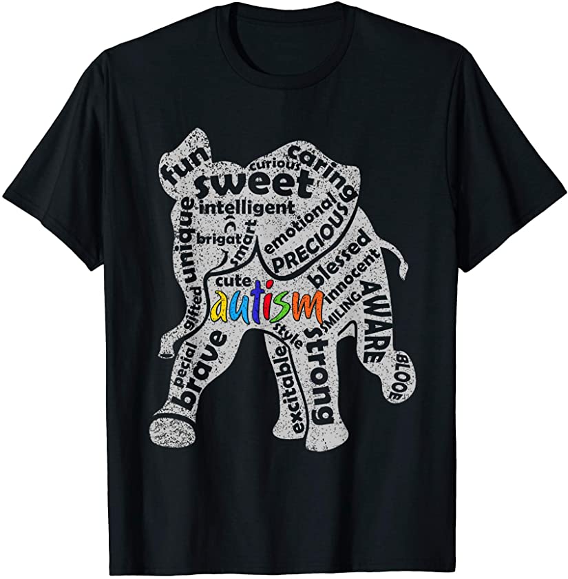 Autism Elephant Sweet Boys Men Girls Women Autism Awareness T-Shirt