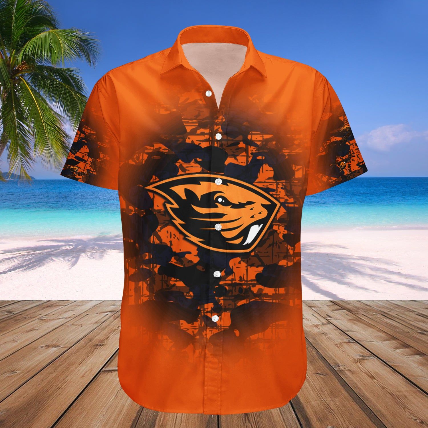 Oregon State Beavers Hawaii Shirt Camouflage Vintage – NCAA