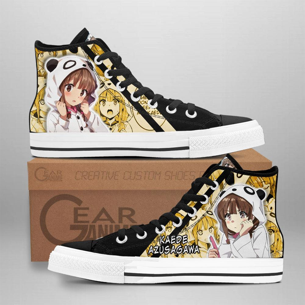 Bunny Girl Senpai Kaede Azusagawa High Top Shoes Custom Anime Sneakers