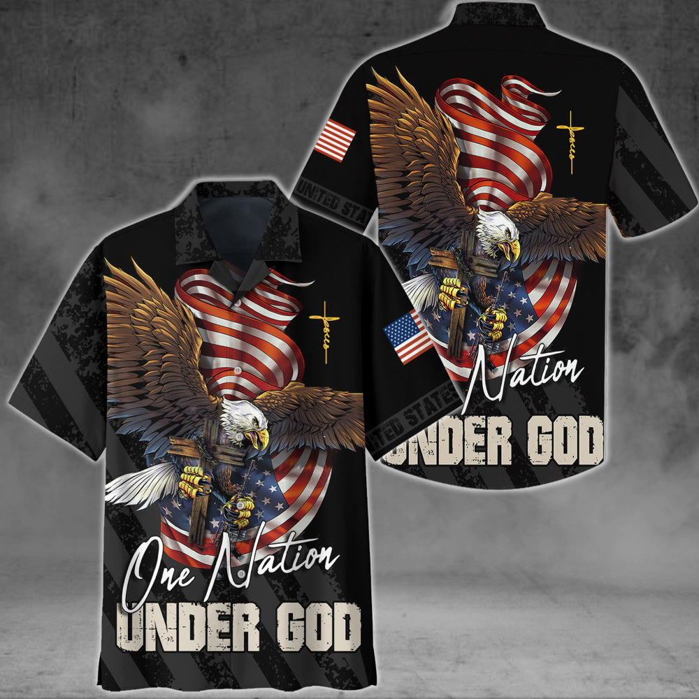 One Nation Under God Hawaii Beach Shirt Ha58056