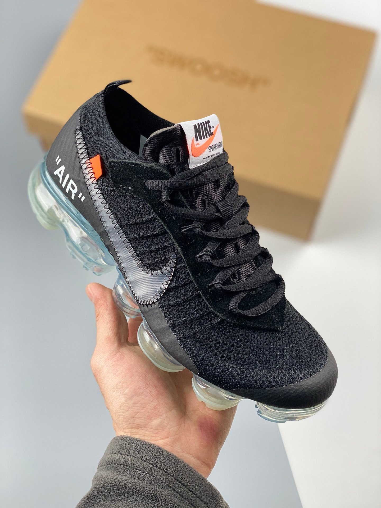 Off-White x Nike Air VaporMax BlackTotal Crimson-Clear AA3831-002 5338575