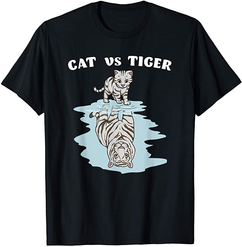 Cat vs Tiger Reflection Shirt Cat Lover Tiger Lover Gift T-Shirt