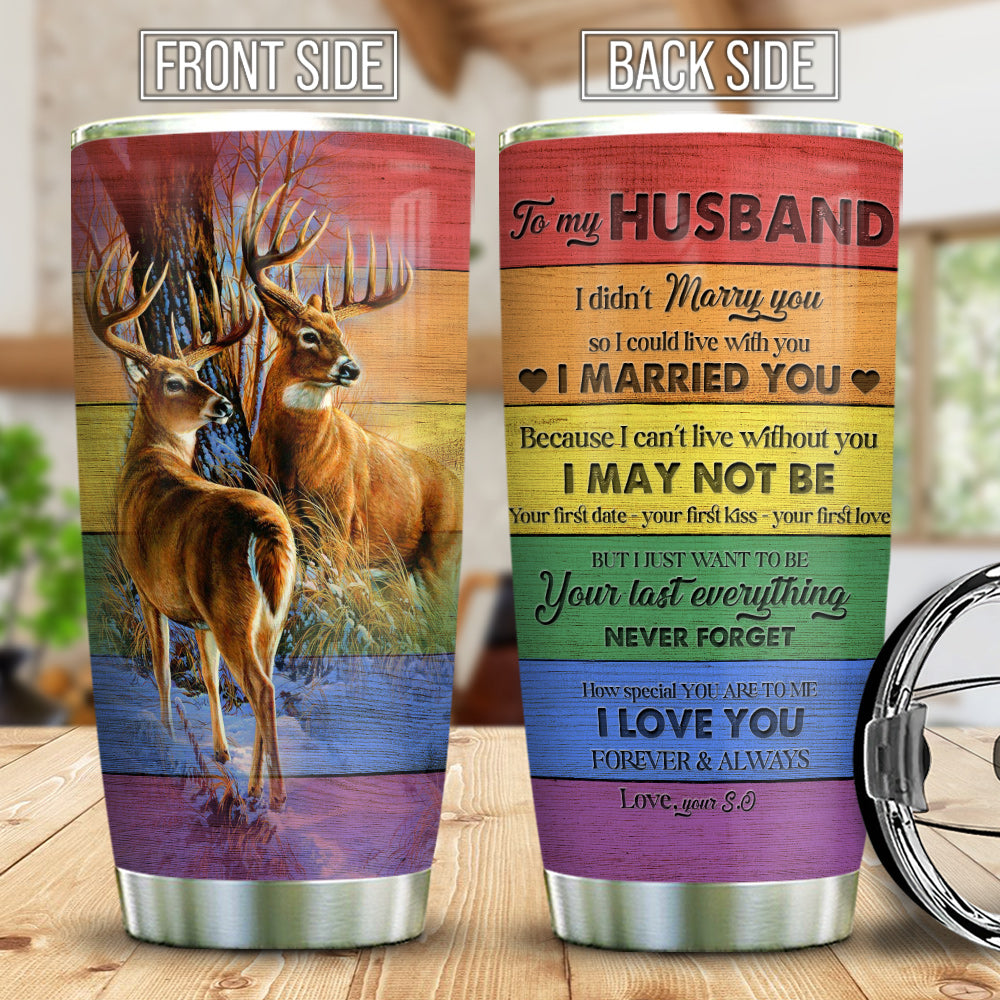 Deer Lgbt Couple To My Husband Ablz1809001Z Stainless Steel Tumbler
