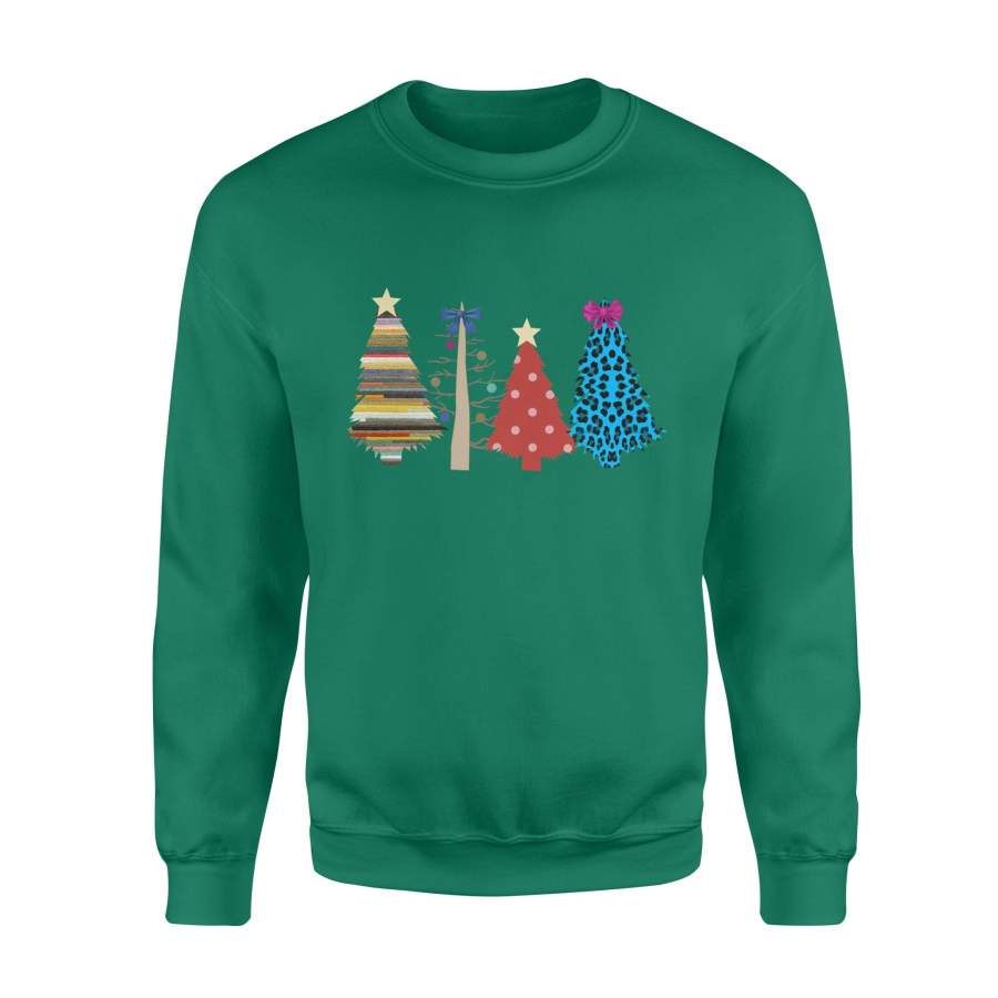 Christmas Tree Blue Leopard Sweatshirt