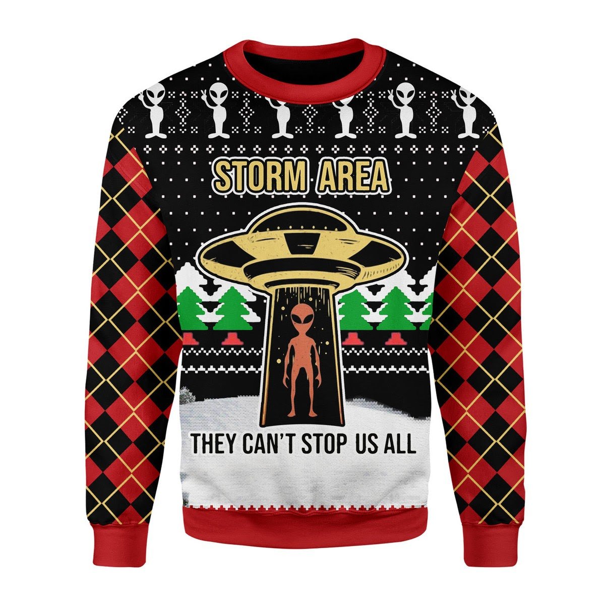 Alien Christmas Ugly Sweater | Unisex | Full Size | Adult | Colorful | US3441