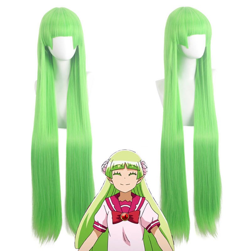 Anime Welcome To Demon School Iruma-kun Valac Clara Iruma Suzuki Cosplay Wig Halloween Green 100cm Long Straight Synthetic Hair alx