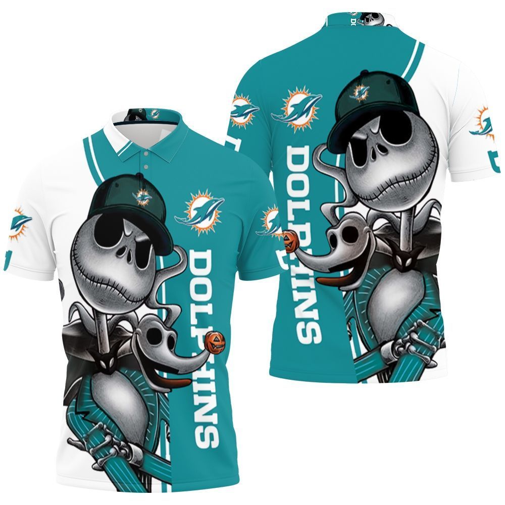 Dolphins Jack Skellington And Zero Polo Shirt