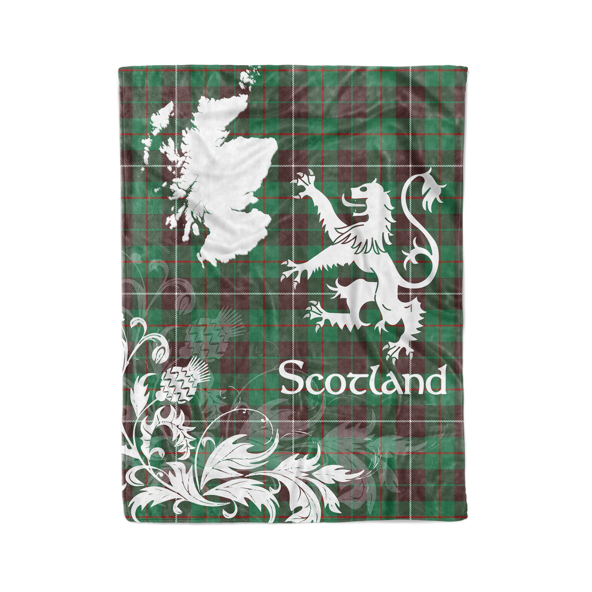 Tartan Plaid Fleece Blanket Tartan Blanket Thistle And Lion Scottish Clan Mackinnon Hunting Ancient Plaid Blanket