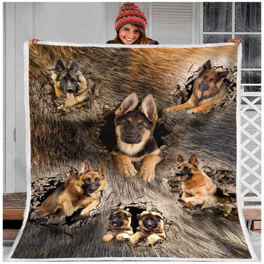 ZALOOO German Shepherd Broken Hole Blanket