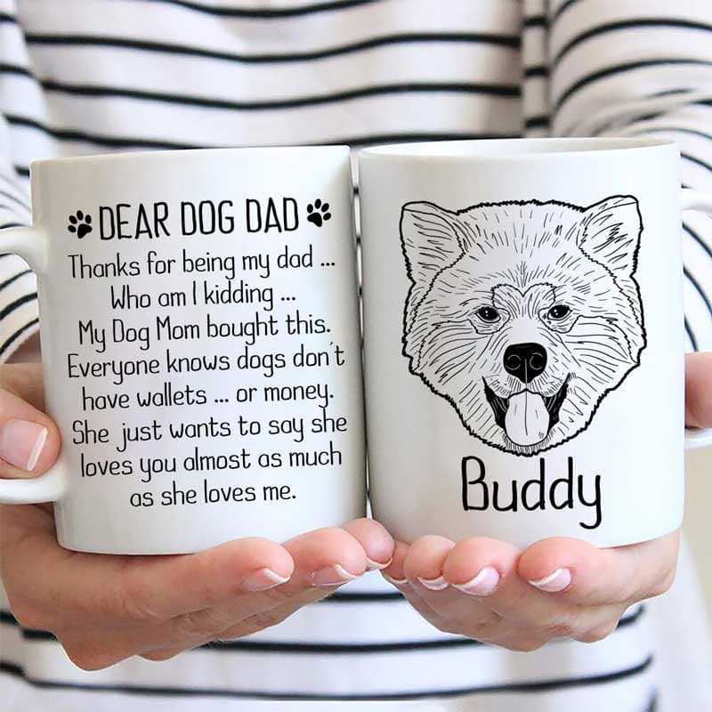 Dog Mom Loves You Dog Dad Dog Head Outline Personalized Mug