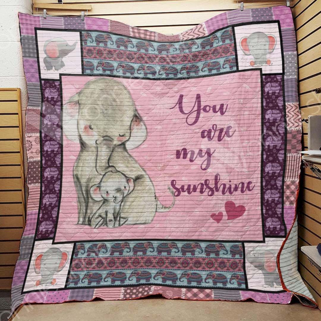 You Are My Sunshine  Cute Elephant  Quilt Blanket