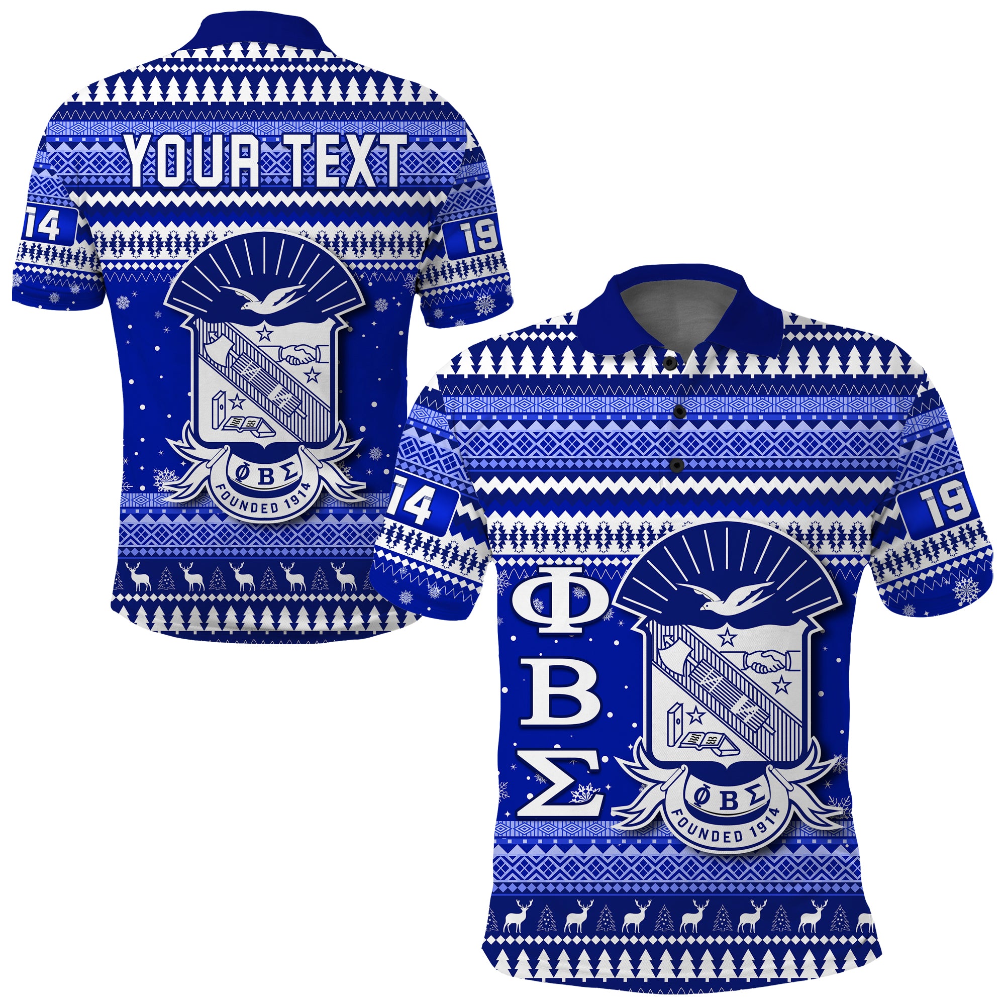 (Custom Personalised) Phi Beta Sigma Christmas Polo Shirt African Pattern Lt13