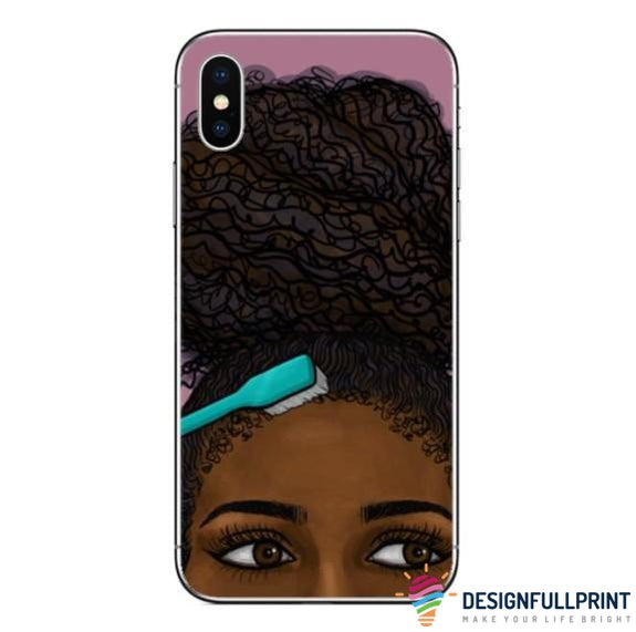 Black American Gift Queen Afro Melanin Cases Afro Print Phone Case Ln