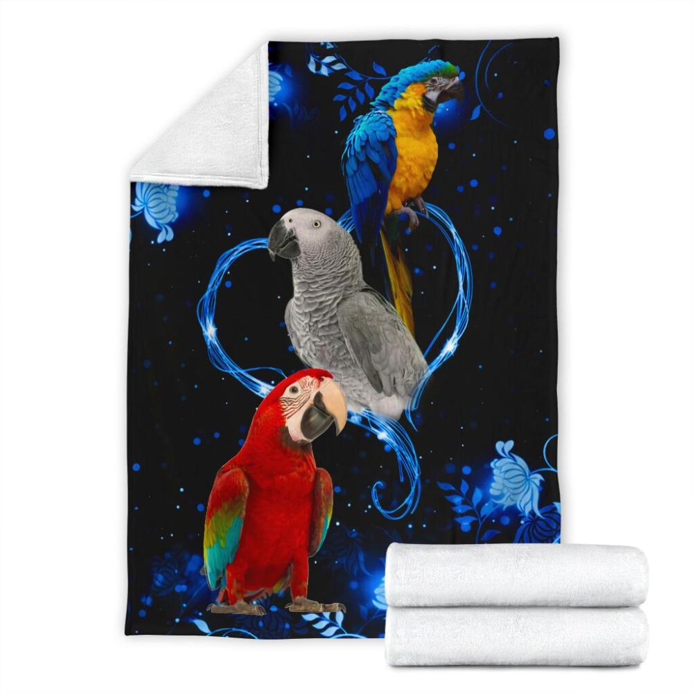 Animal Parrots Heart Fleece Blanket Family Gift Home Decor Bedding Couch Sofa Soft And Comfy Cozy Cute Blanket