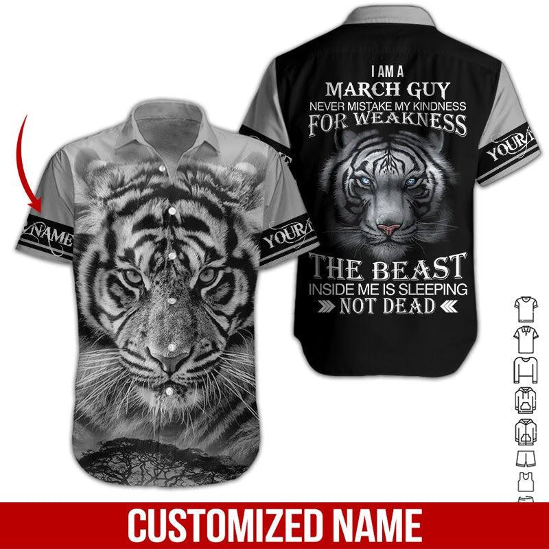 Tiger March Guy Custom Name Hawaiian Shirt | For Men & Women | Hn2541