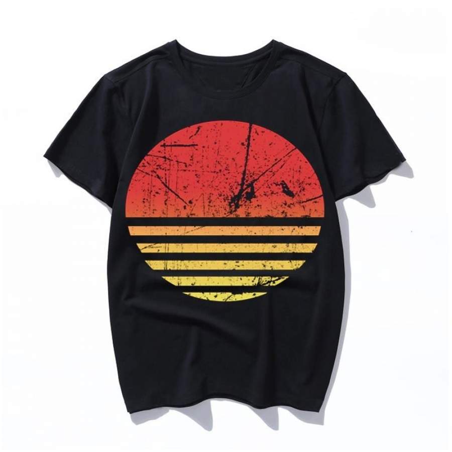 distressed sun vintage T-Shirt Black Gothic Tee Shirt Summer Fashion Tumblr Tshirts Short Sleeve O-neck Printed Tee Shirt Unisex