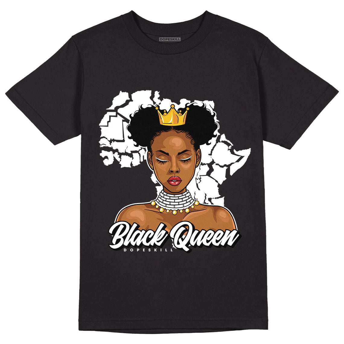 Dunk Low Panda White Black Dopeskill T-Shirt Black Queen Graphic