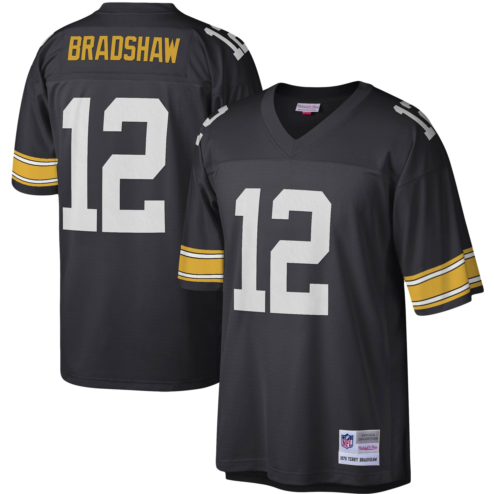 Terry Bradshaw Pittsburgh Steelers Mitchell & Ness Legacy Replica Jersey – Black