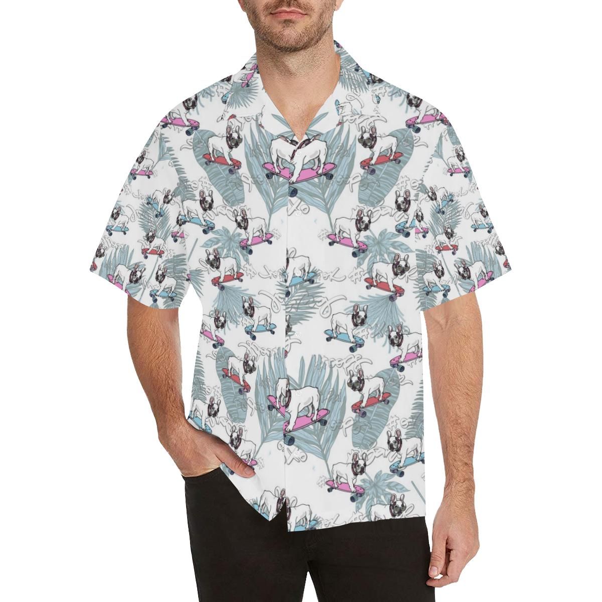 French Bulldog Skating Pattern All Over Print Hawaii Shirt Ha57991