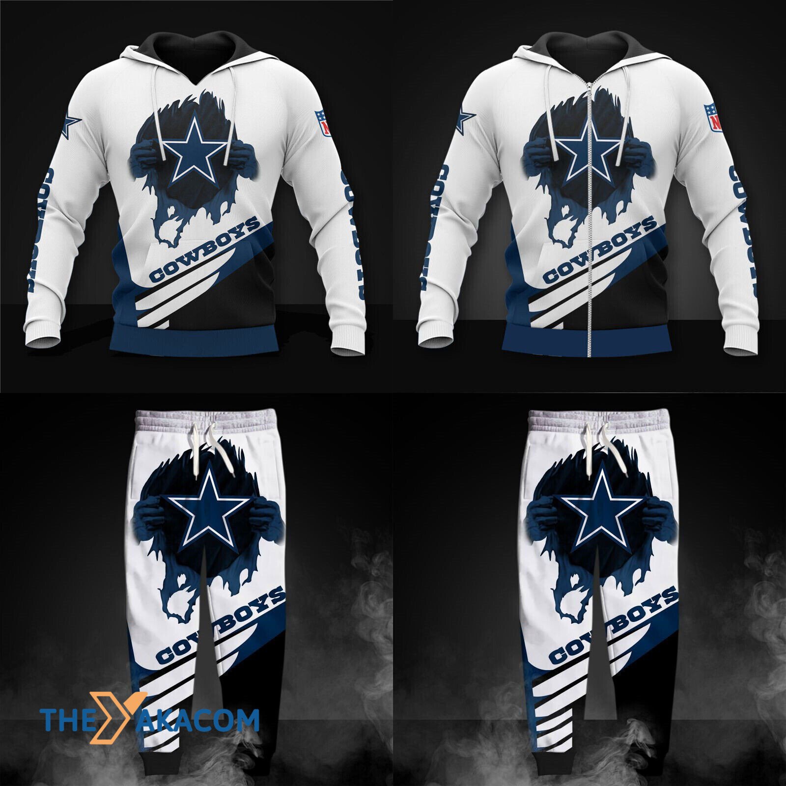 Dallas American Football Team Dem Boyz Cowboys Gift For Fan Christmas Set Hoodie Zip Sweatshirt Sweatpants Jogging Sportswear