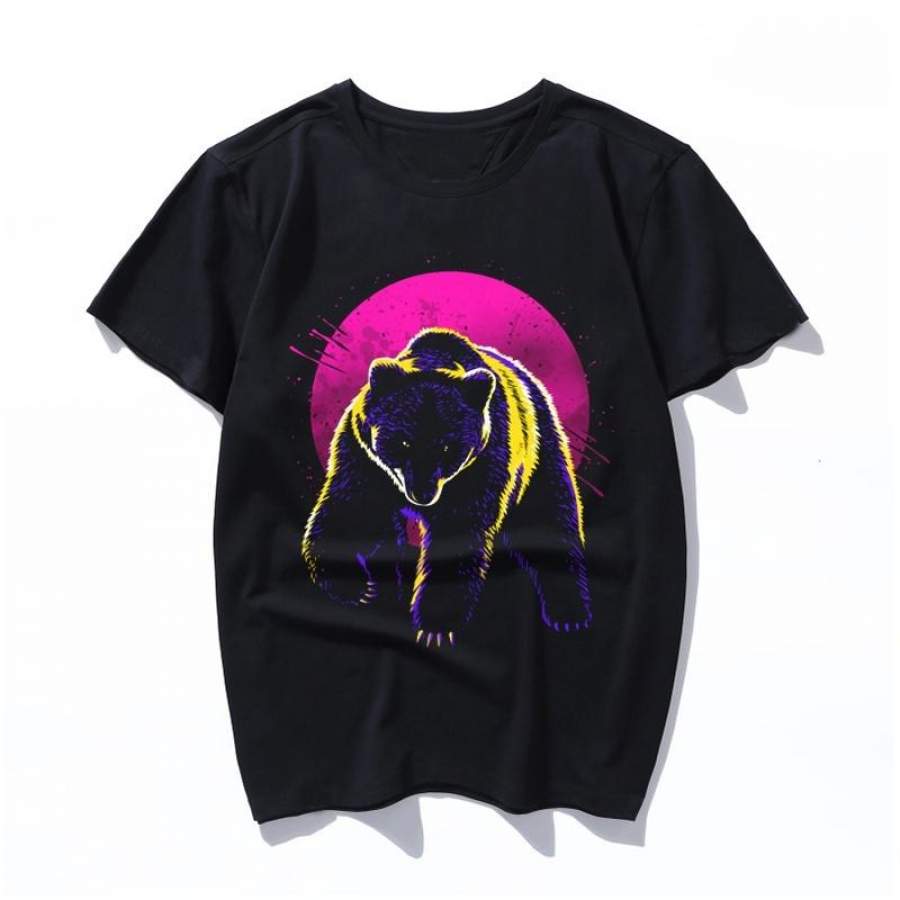 summer bear Summer Tops 2019 3XL Plus Size men T Shirt Women Cotton T-Shirt Cartoon Print Short Sleeve Funny Cute Tee tshirt male/female