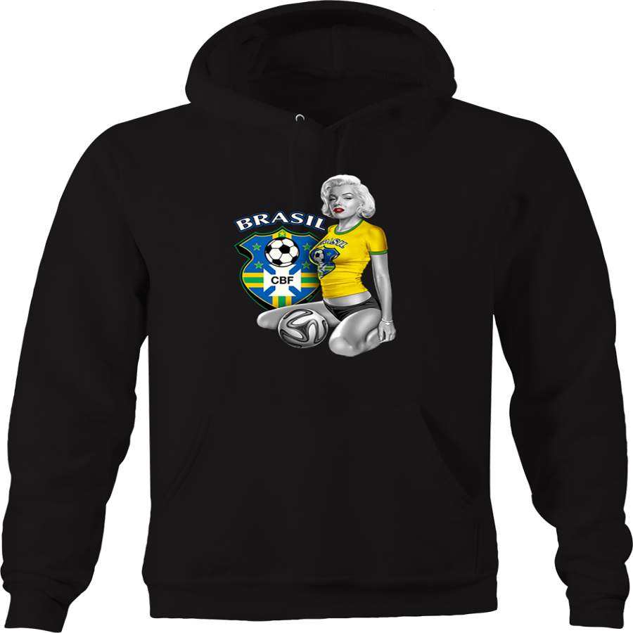 Marilyn Monroe Sexy Brazil Womens Soccer Player Score Goal Sports Hoodie