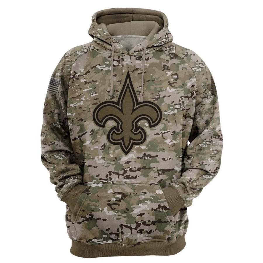 New Orleans Saints Camouflage Hoodie 3D Printed