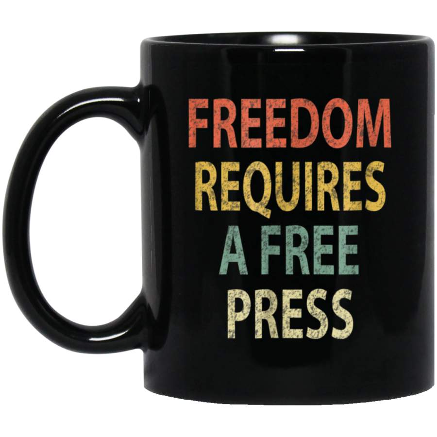 Freedom Requires a Free Press Mug Vintage Media Mug