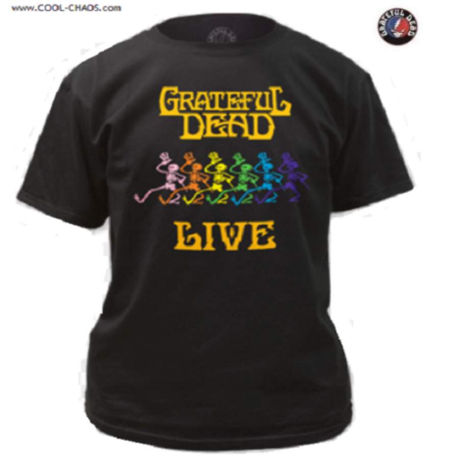 Grateful Dead T-Shirt / New,Grateful Dead Live Rainbow Skeletons Dead Rock Tee