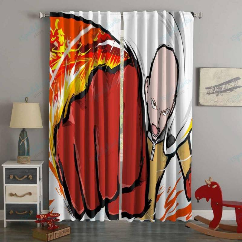 3D Printed One-punch Man Style Custom Living Room Curtains