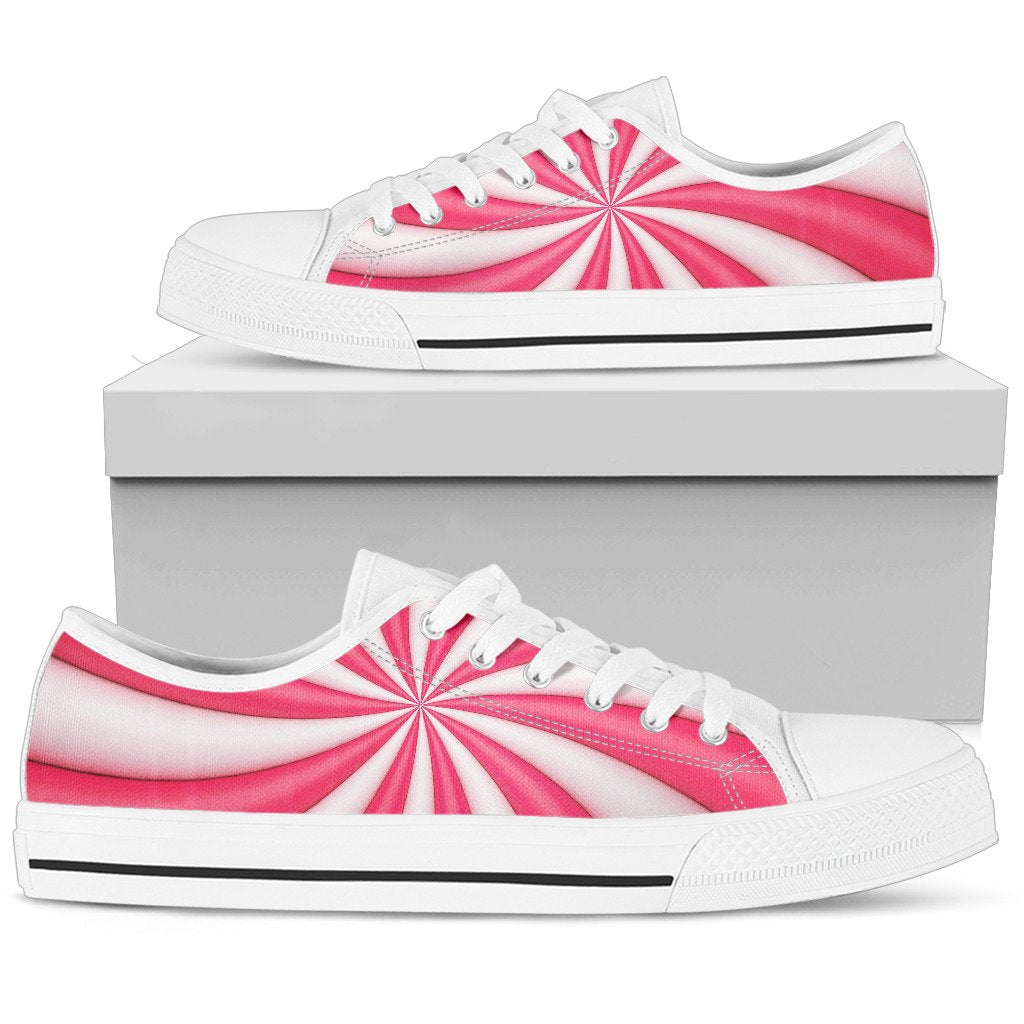 Vortex Twist Swirl Candy Print Women Low Top Shoes