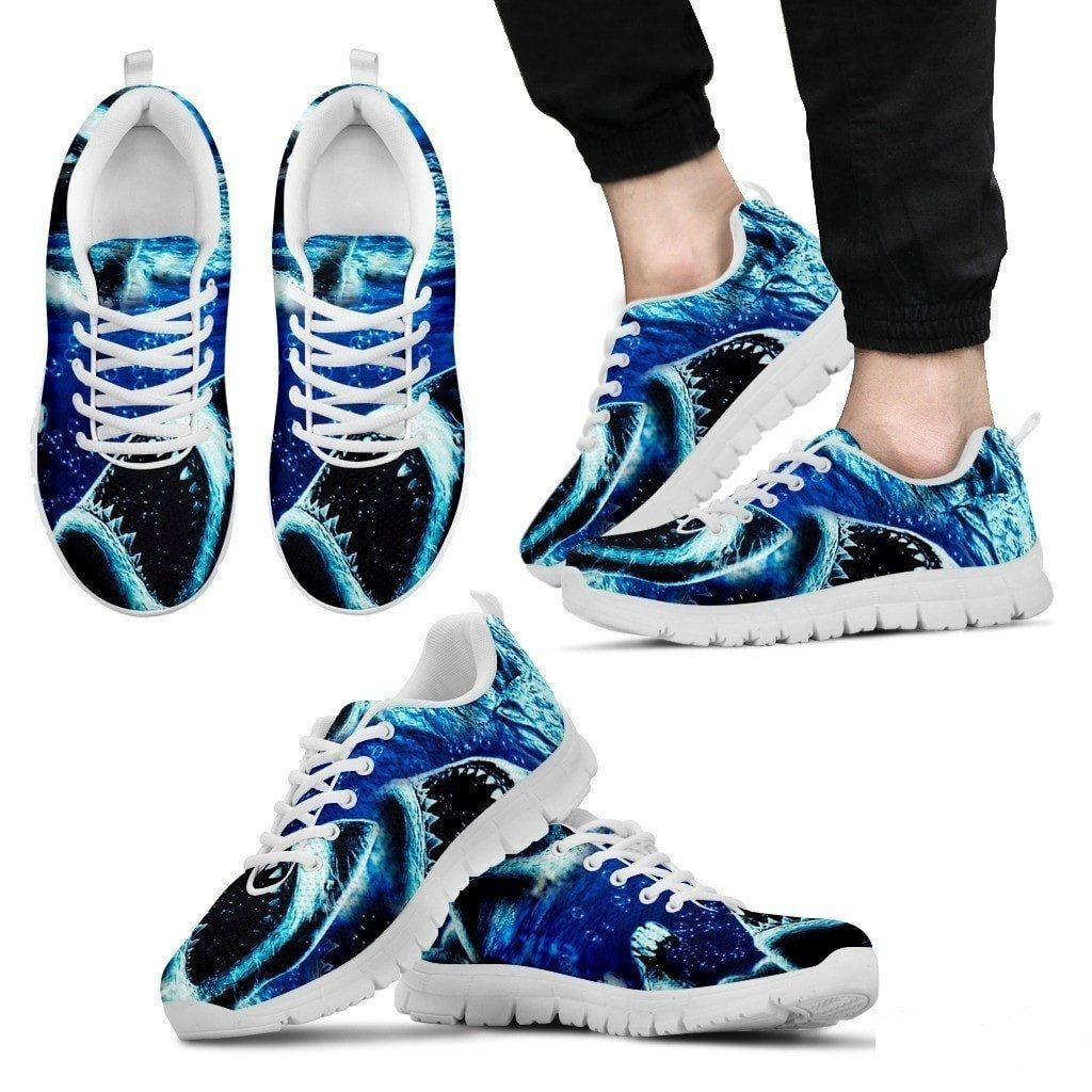 Shark Blue Print Sneakers Shoes